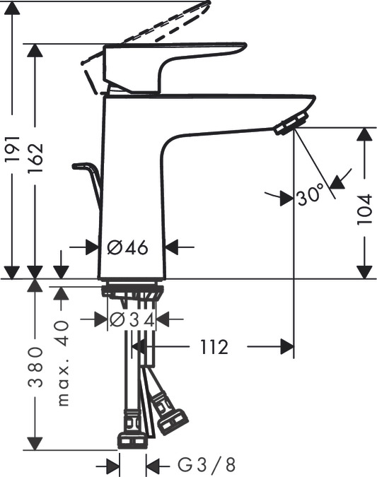 Talis E Single Lever Basin Mixer 110 Hansgrohe Basin Taps Mixers Walton Bathrooms