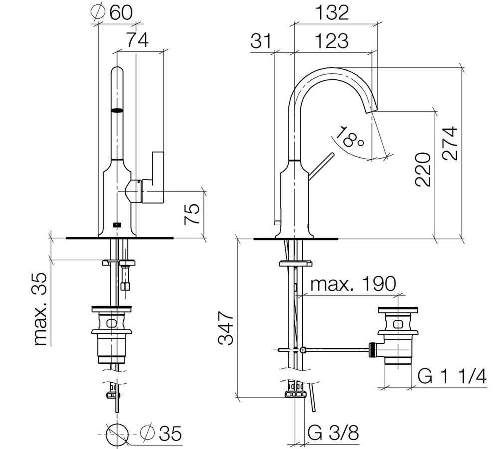 Vaia Single Lever Basin Mixer - 123 Mm Projection - Dornbracht - Basin 