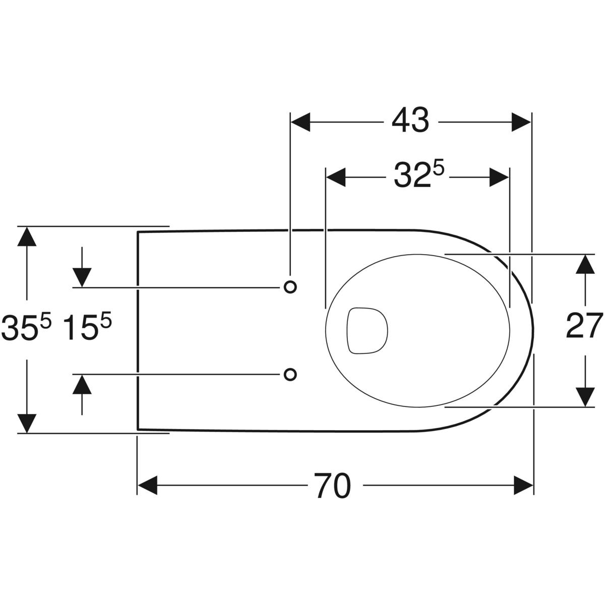 Geberit Selnova Comfort Wall-Hung WC, Washdown, Large Projection ...