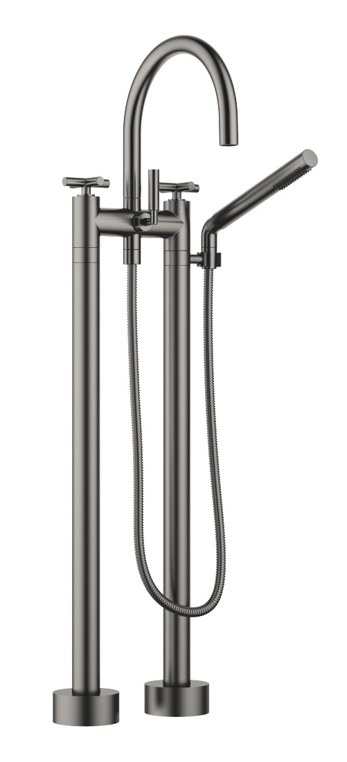 Tara Two-Hole Bath Mixer For Freestanding Assembly With Hand Shower Set