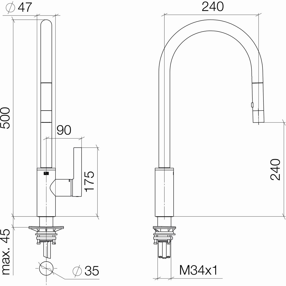 Tara Ultra Single Lever Mixer Pull-Down Spray - Dornbracht - Kitchen ...