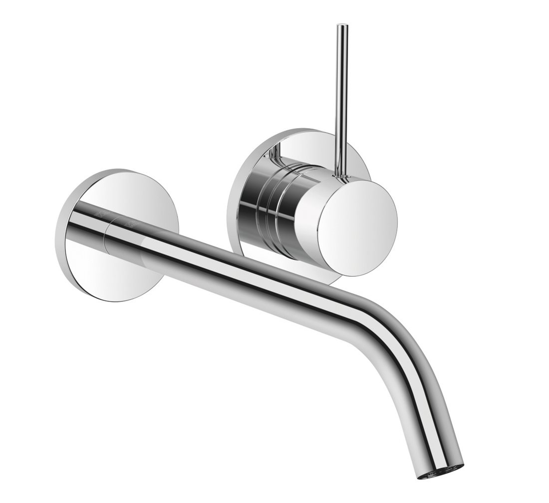 Meta SLIM Wall-Mounted Single-Lever Basin Mixer - 250 mm Projection ...