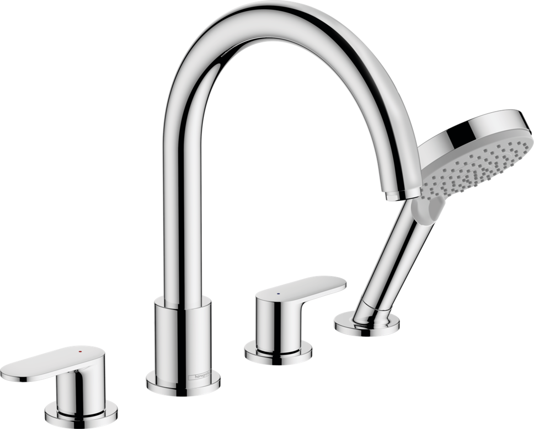 Vernis Blend 4-Hole Rim Mounted Bath Mixer - Hansgrohe - Bath Taps ...