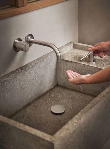 111 One Handle Built-In Basin Mixer Lever On Left
