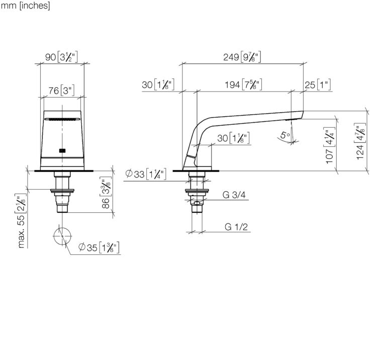 CL.1 Bath Spout For Deck Mounting - Image 2
