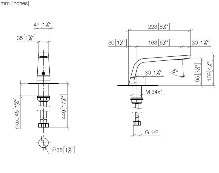 CL.1 Deck Mounted Basin Spout Without Pop-Up Waste - Image 2