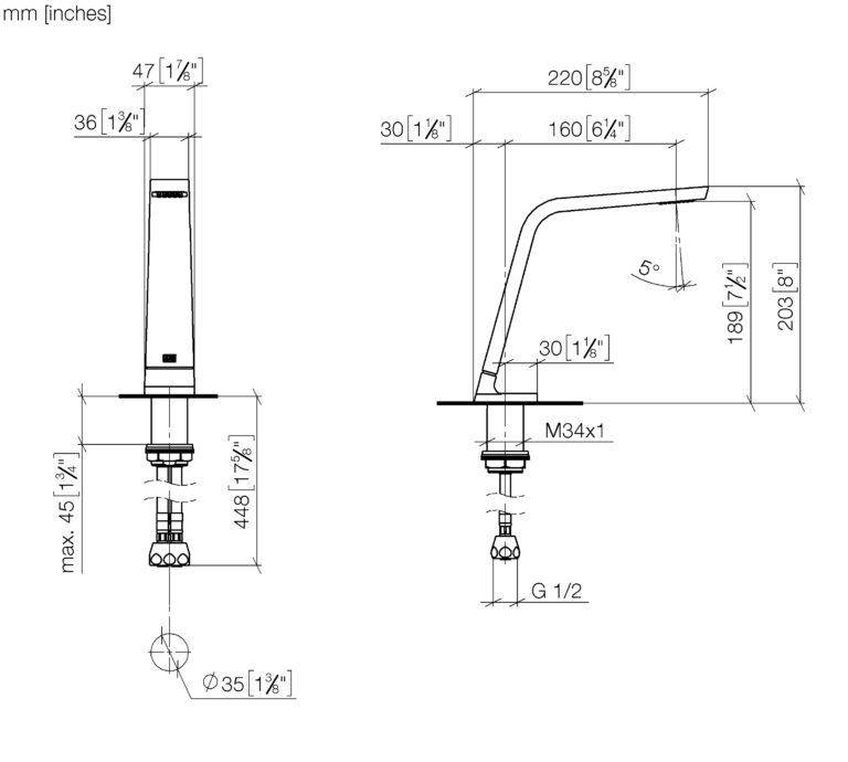 CL.1 Deck Mounted Basin Spout Without Pop-Up Waste - Image 2