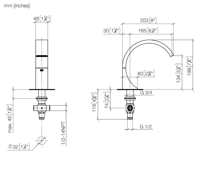 CYO Deck-Mounted Basin Spout Without Pop-Up Waste - 167 mm Projection - Image 2