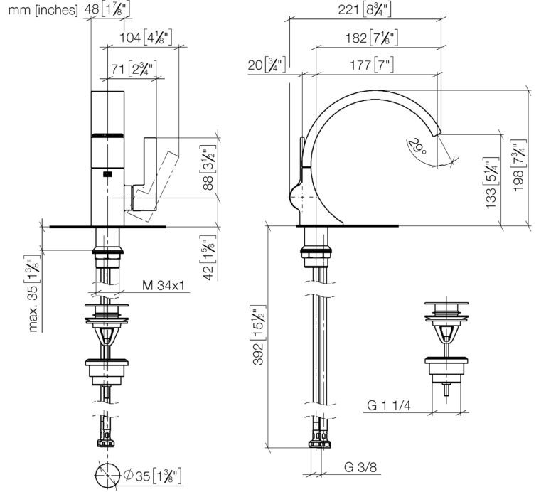 CYO Single Lever Basin Mixer 177 mm Projection - Image 2