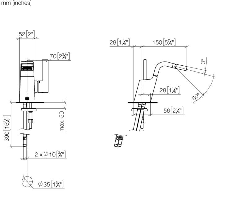 CL.1 Single Lever Bidet Mixer Without Pop-Up Waste - Image 2