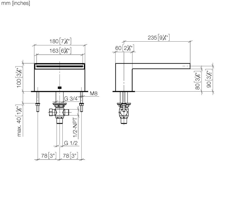 Mem Bath Cascade Deck Mounted Spout - Image 2