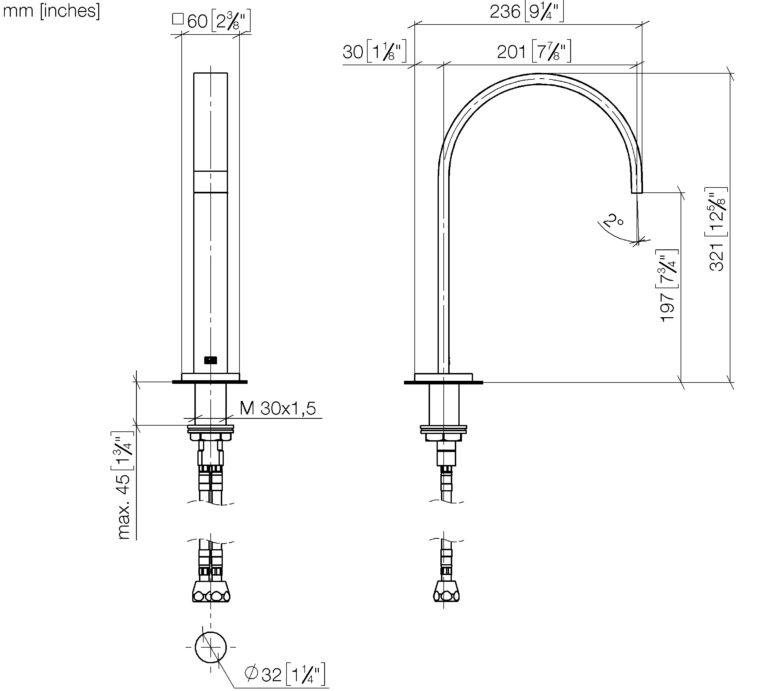 Mem Deck Mounted Basin Spout - Image 2