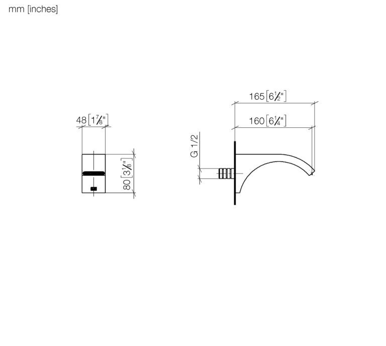 CYO Wall-Mounted Basin Spout Without Pop-Up Waste - 160 or 190 mm Projection - Image 2