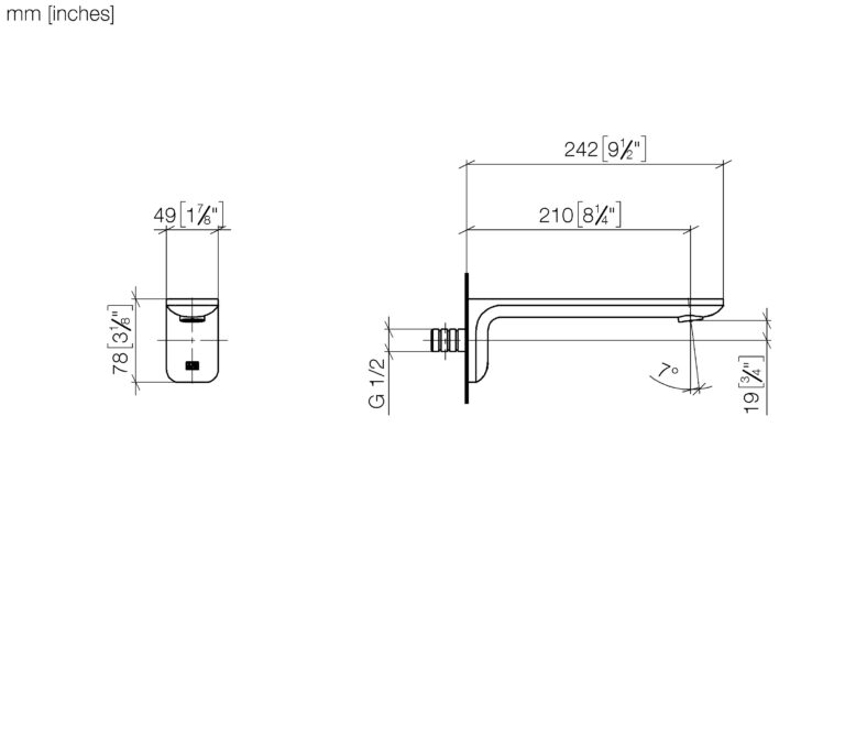 Lisse Bath Spout With Diverter For Wall Mounting - Image 2