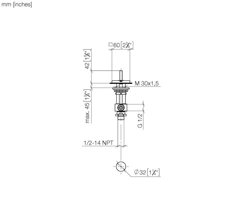 Mem Deck Valve Clockwise Closing Cold - Image 2