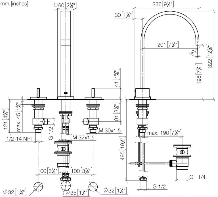 Mem Three-Hole Basin Mixer - Image 3
