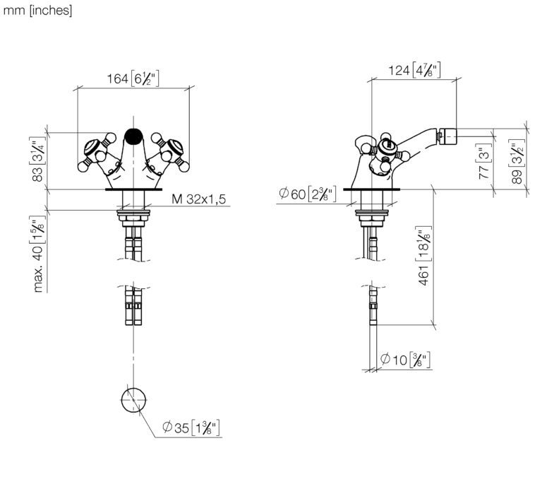 Madison Single Hole Bidet Mixer - Image 2