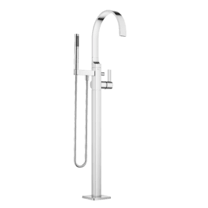 MEM Single-Lever Bath Mixer With Stand Pipe For Free-Standing Assembly With Hand Shower Set