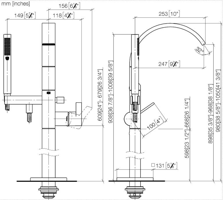 CYO Single Lever Bath Mixer With Stand Pipe For Free-Standing Assembly With Hand Shower Set - Image 2