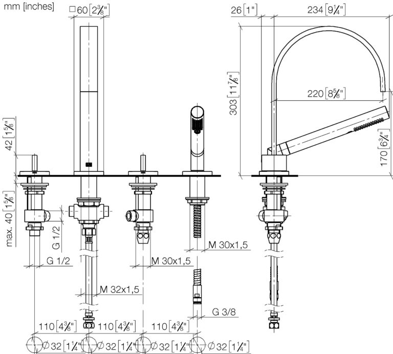 Mem Bath Shower Set For Bath Rim Or Tile Edge - Image 2