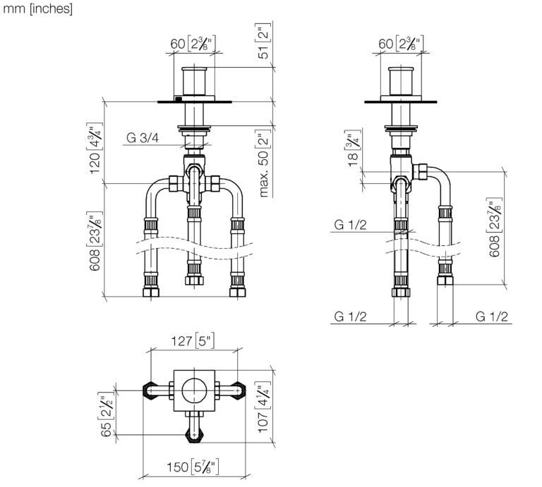 Two-Way Diverter For Bath Rim Or Tile Edge - Image 2