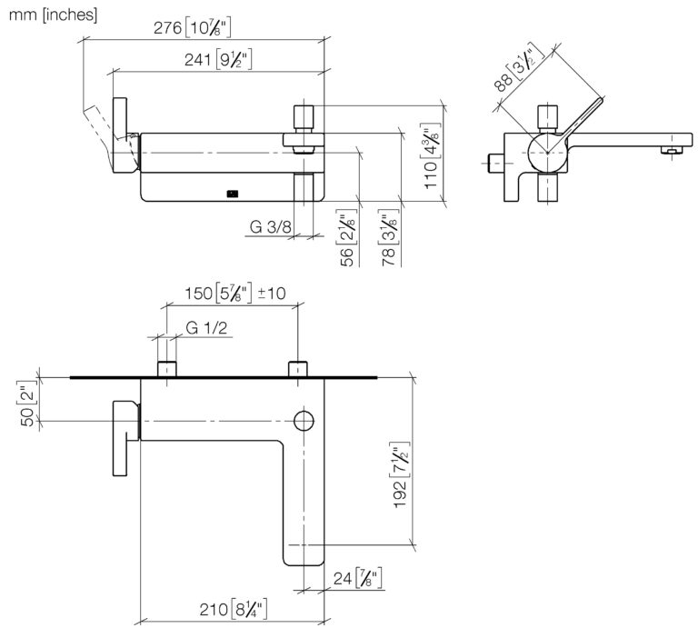 Lulu Wall Mounted Bath Mixer - Image 2