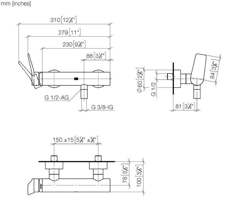 Lisse Single Lever Shower Mixer For Wall Mounting - Image 2