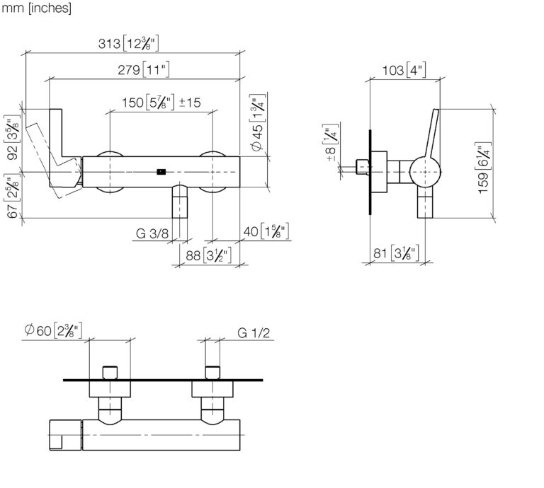 Imo Single Lever Shower Mixer Wall Mounted - Image 2