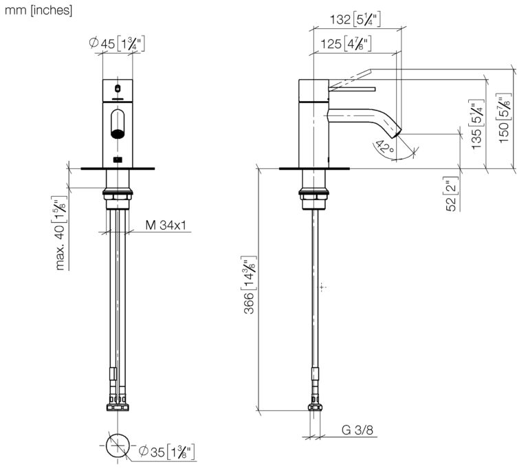 Meta SLIM Single-Lever Basin Mixer Without Pop-Up Waste - Image 2