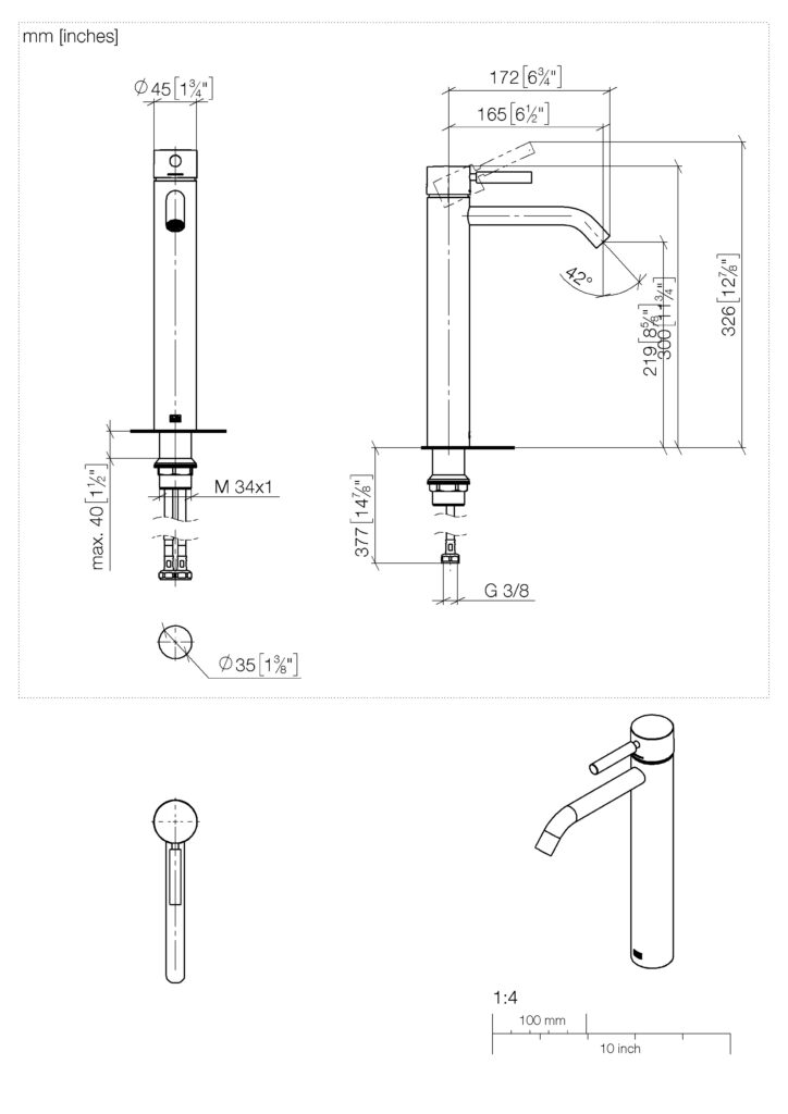Meta Single-Lever Basin Mixer With Raised Base Without Pop-Up Waste - Image 2