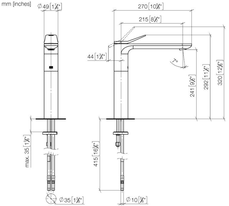 Lisse Single Lever Basin Mixer With Raised Base - Max. Flow 5.7 l/min - Image 2