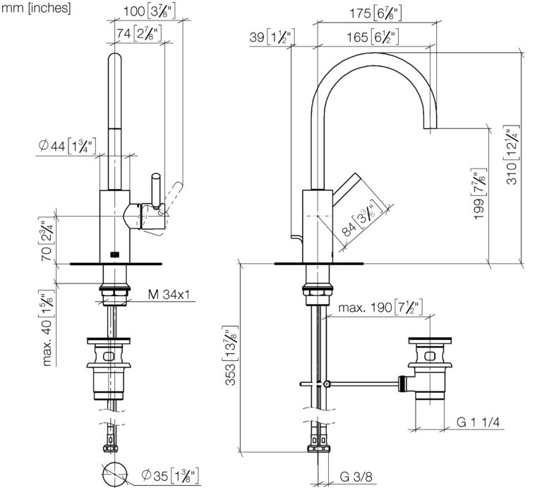 Meta Single-Lever Basin Mixer - 180° Spout - Image 2
