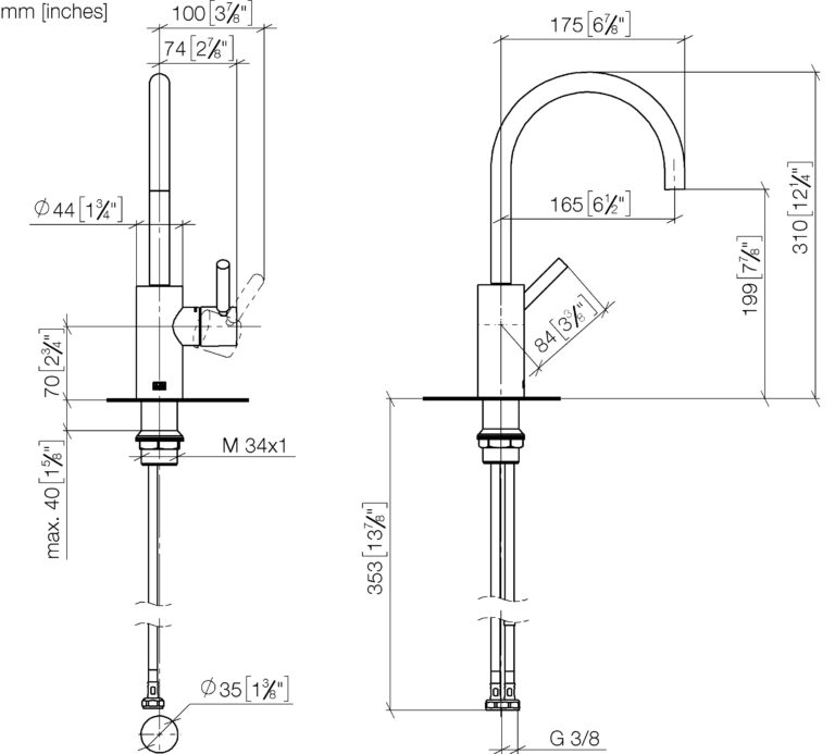 Meta Single-Lever Basin Mixer - 180° Spout - Image 3