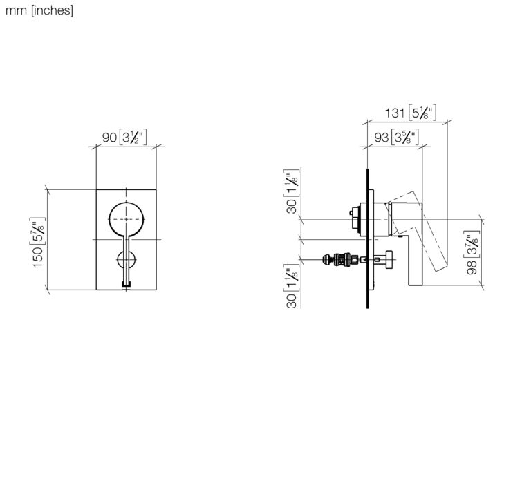 Concealed Single Lever Mixer With Diverter - Image 2