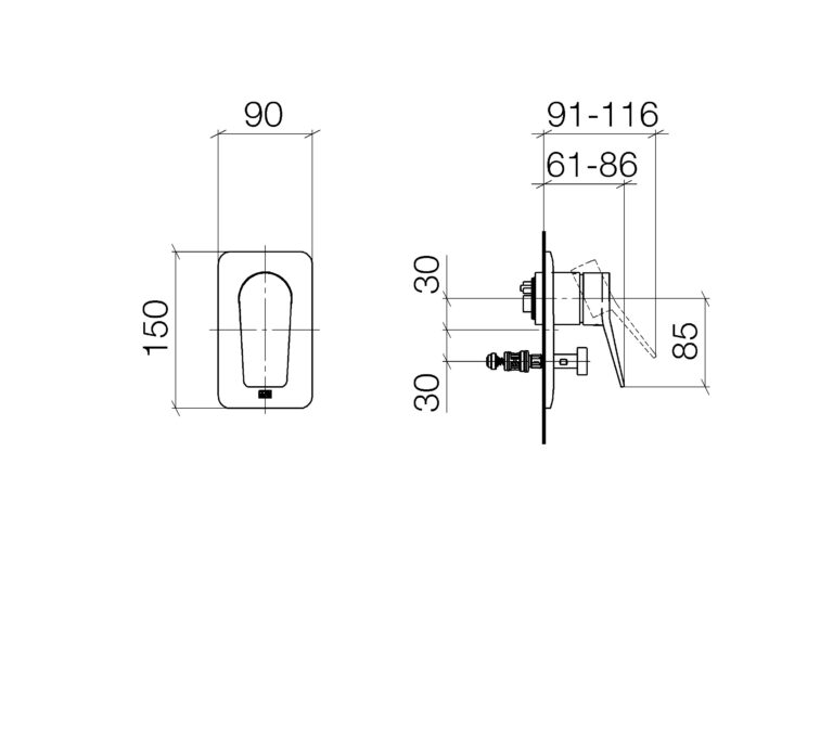 Lisse Concealed Single Level Mixer With Diverter - Image 2