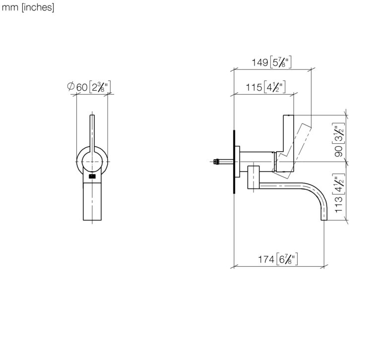 Mem Wall-Mounted Single-Lever Basin Mixer Without Pop-Up Waste - Image 2
