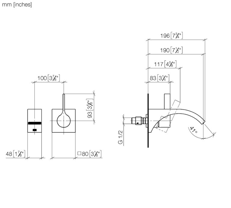 CYO Wall-Mounted Single Lever Basin Mixer Without Pop-Up Waste - Image 3