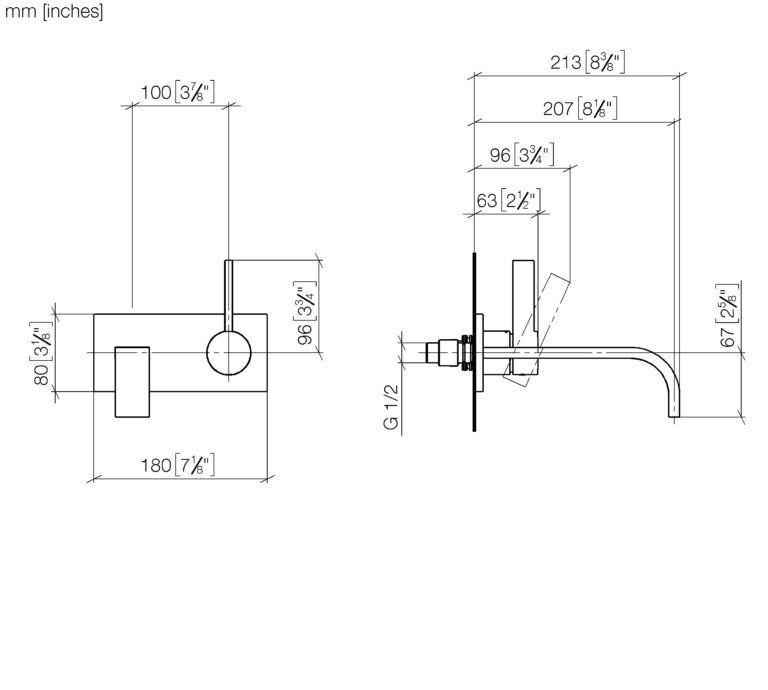 Mem Wall-Mounted Single Lever Basin Mixer With Cover Plate - Image 2
