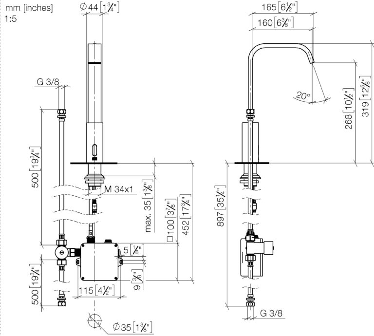 Imo Washstand Fitting With Electronic Opening & Closing Function Without Pop-Up Waste - Image 2