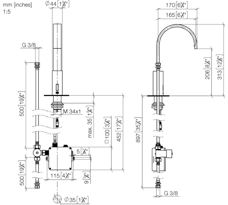 Mem Washstand Fitting With Electronic Opening & Closing Function Without Pop-Up Waste - Image 2