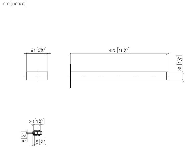 Mem Towel Bar In Two Parts Non-Swivel - Image 2