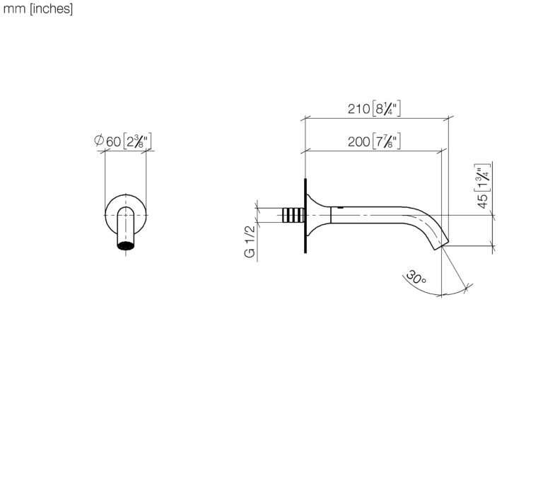 Vaia Bath Spout For Wall Mounting - Image 2
