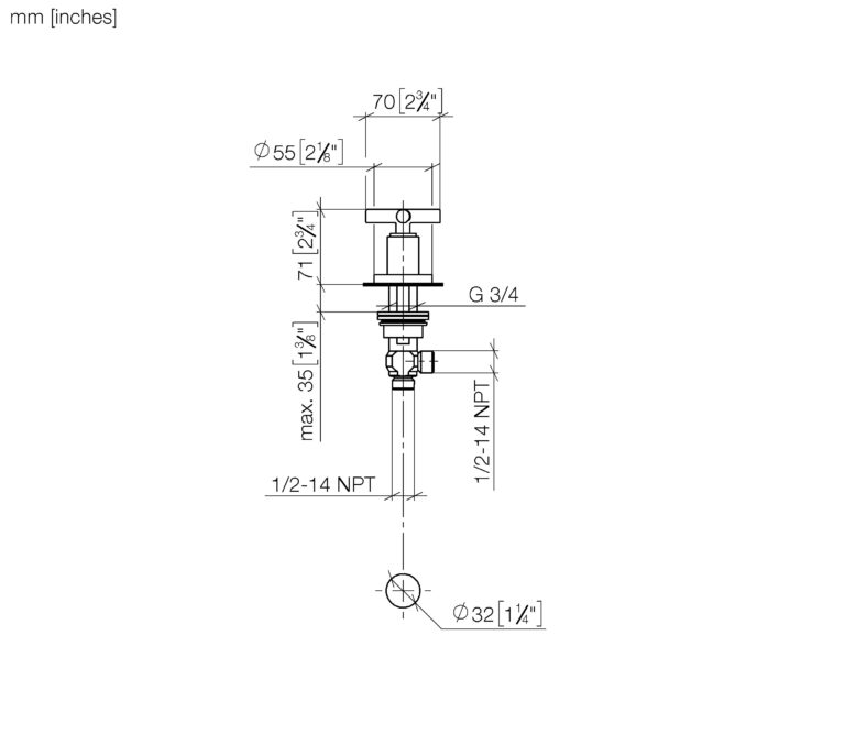 Tara Deck Valve Clockwise Closing Cold Or Hot - Image 2