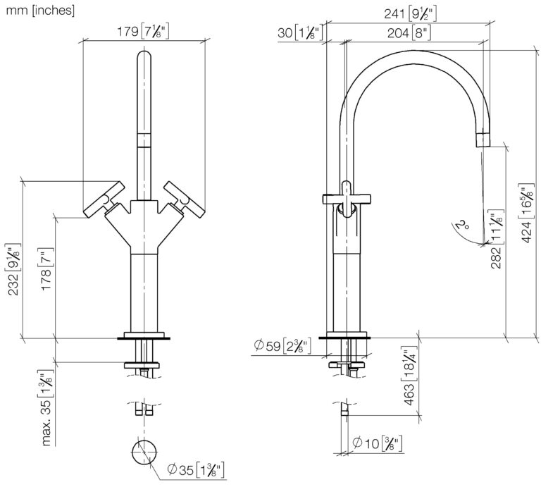 Tara Single Hole Basin Mixer With Raised Base - Image 2