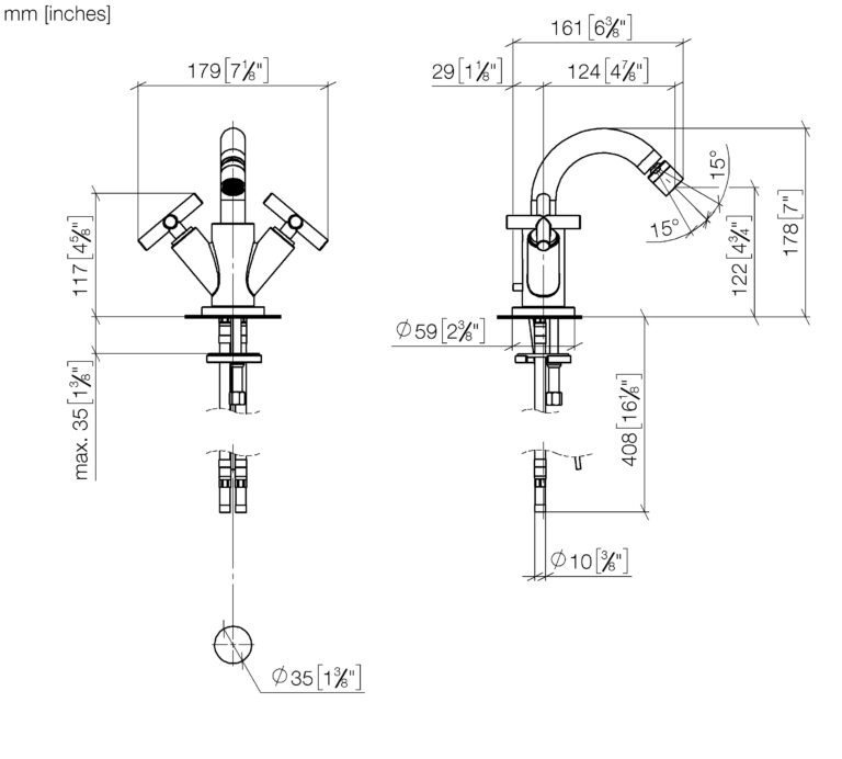 Tara Single Hole Bidet Mixer - Image 2