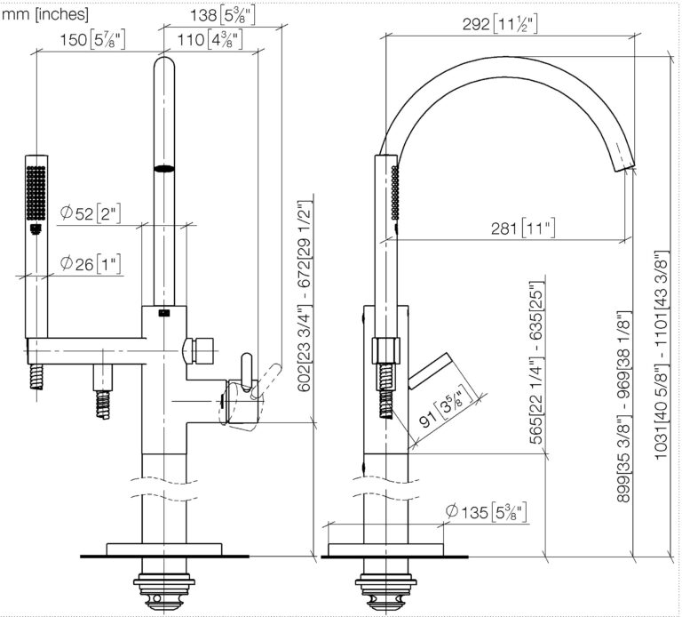 Meta Single-Lever Bath Mixer For Free-Standing Assembly With Stand Pipe With Hand Shower Set - Image 2