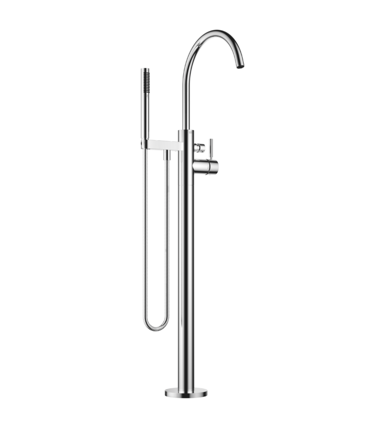 Meta Single-Lever Bath Mixer For Free-Standing Assembly With Stand Pipe With Hand Shower Set