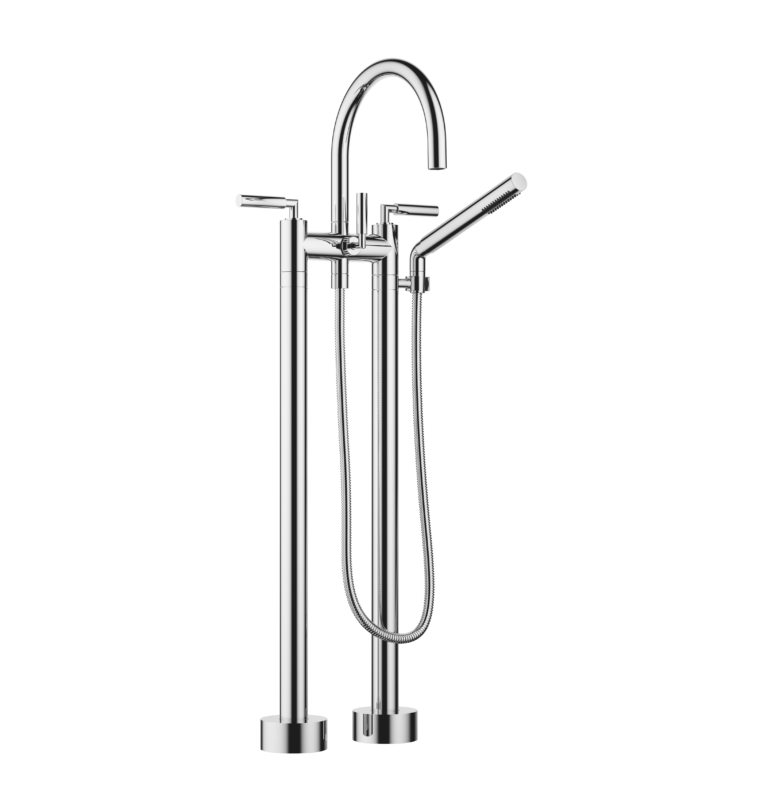 Tara Two-Hole Bath Mixer For Freestanding Assembly With Hand Shower Set