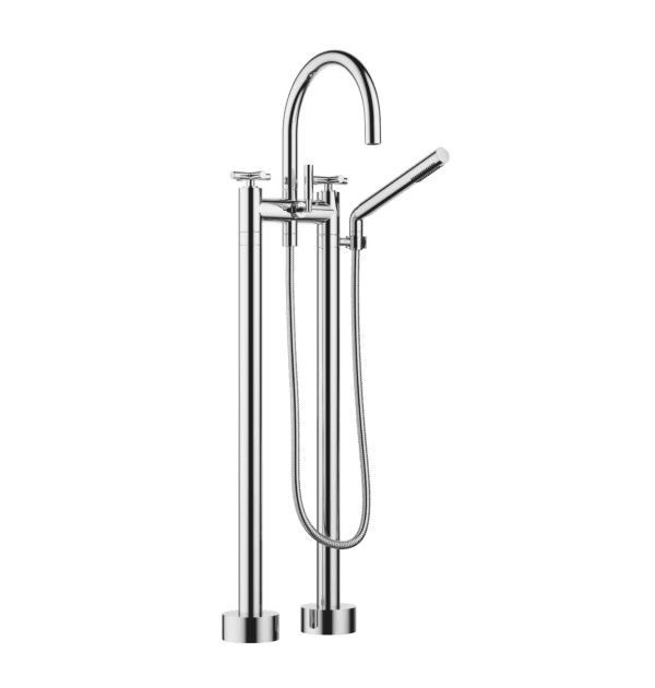 Tara Two-Hole Bath Mixer For Freestanding Assembly With Hand Shower Set