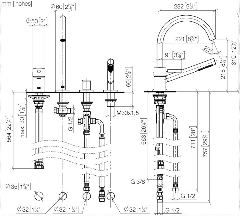 Meta Bath Shower Set For Bath Rim Or Tile Edge Installation - Image 2